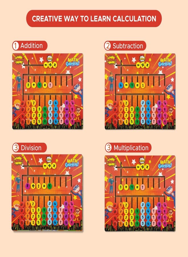 NHR Acrylic Educational Puzzle Board for Kids - Number Learning Toy for Toddlers & Preschoolers Ages 2 - 4, Montessori Math Game, Wooden Brain Teaser Gift - Image 3